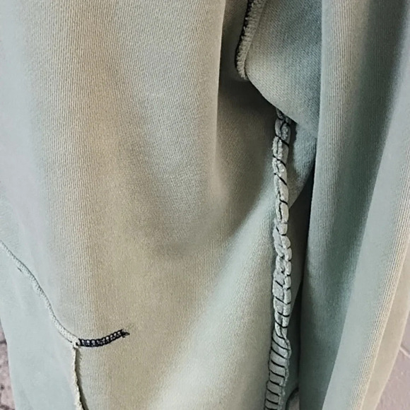 True Grit Lrg PEACE Butterfly Embroider Studs Light Green Hoodie Zip Sweatshirt - Picture 5 of 11